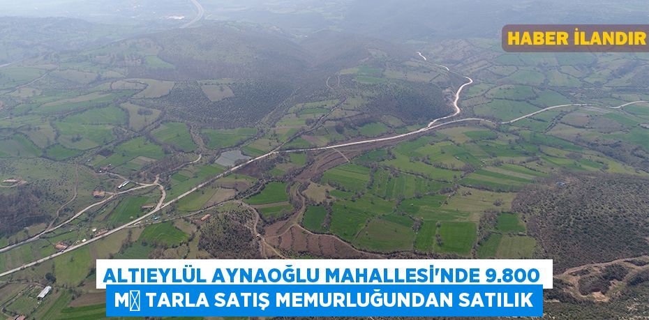 Altıeylül Aynaoğlu Mahallesi'nde 9.800 m² tarla satış memurluğundan satılık