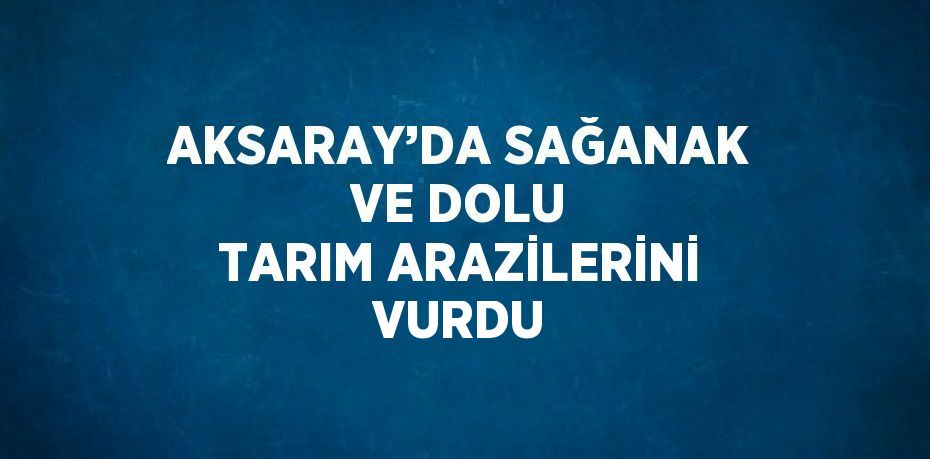 AKSARAY’DA SAĞANAK VE DOLU TARIM ARAZİLERİNİ VURDU