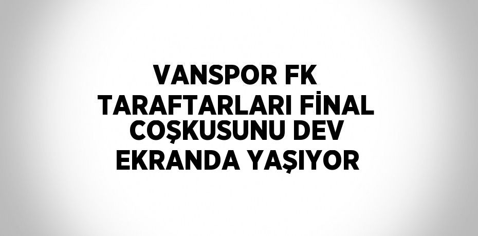 VANSPOR FK TARAFTARLARI FİNAL COŞKUSUNU DEV EKRANDA YAŞIYOR