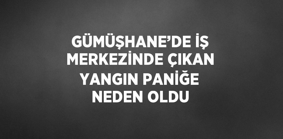 GÜMÜŞHANE’DE İŞ MERKEZİNDE ÇIKAN YANGIN PANİĞE NEDEN OLDU