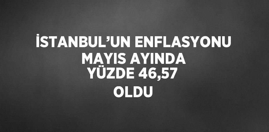 İSTANBUL’UN ENFLASYONU MAYIS AYINDA YÜZDE 46,57 OLDU