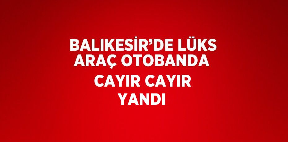 BALIKESİR’DE LÜKS ARAÇ OTOBANDA CAYIR CAYIR YANDI