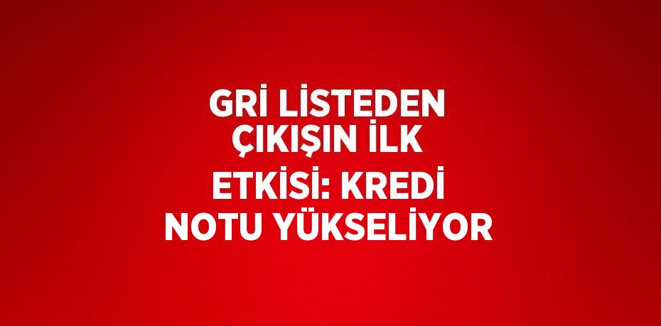 GRİ LİSTEDEN ÇIKIŞIN İLK ETKİSİ: KREDİ NOTU YÜKSELİYOR