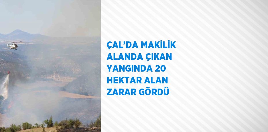 ÇAL’DA MAKİLİK ALANDA ÇIKAN YANGINDA 20 HEKTAR ALAN ZARAR GÖRDÜ