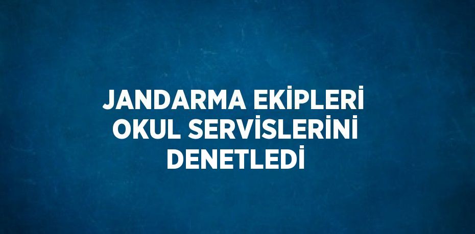 JANDARMA EKİPLERİ OKUL SERVİSLERİNİ DENETLEDİ