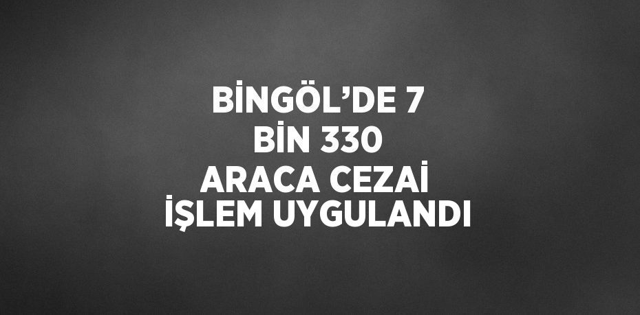 BİNGÖL’DE 7 BİN 330 ARACA CEZAİ İŞLEM UYGULANDI