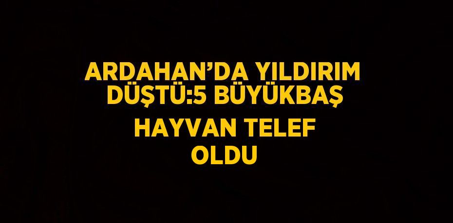 ARDAHAN’DA YILDIRIM DÜŞTÜ:5 BÜYÜKBAŞ HAYVAN TELEF OLDU