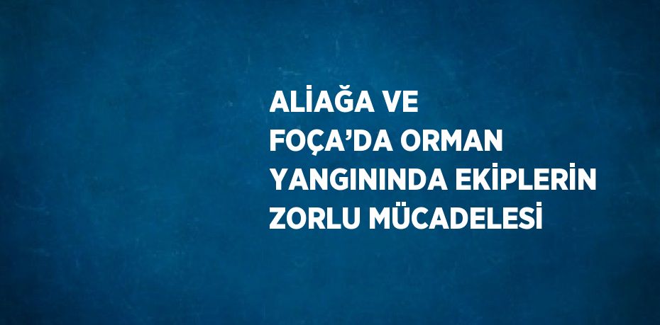 ALİAĞA VE FOÇA’DA ORMAN YANGININDA EKİPLERİN ZORLU MÜCADELESİ