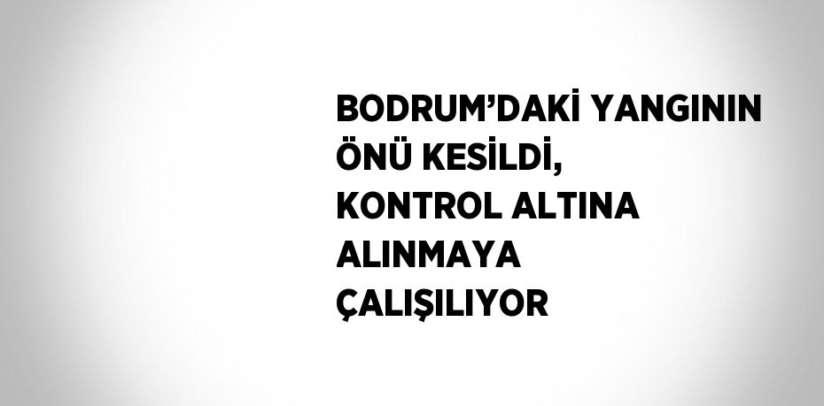 BODRUM’DAKİ YANGININ ÖNÜ KESİLDİ, KONTROL ALTINA ALINMAYA ÇALIŞILIYOR