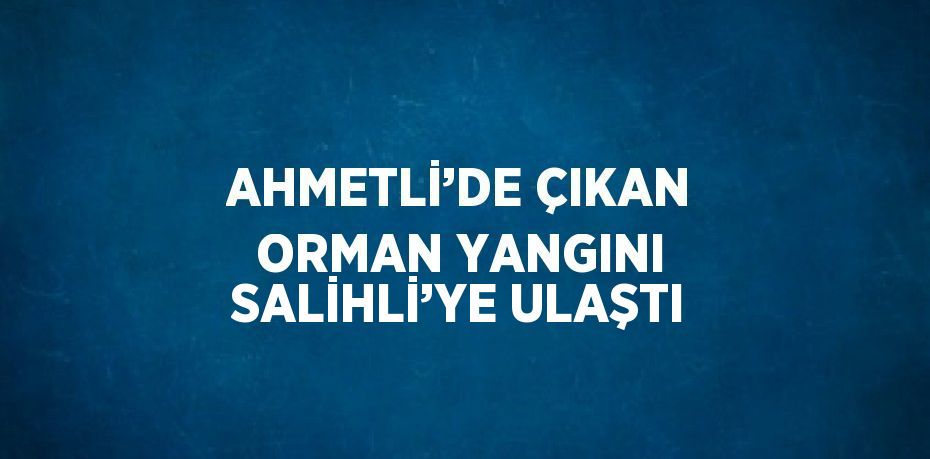 AHMETLİ’DE ÇIKAN ORMAN YANGINI SALİHLİ’YE ULAŞTI