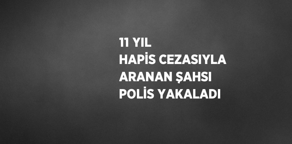 11 YIL HAPİS CEZASIYLA ARANAN ŞAHSI POLİS YAKALADI