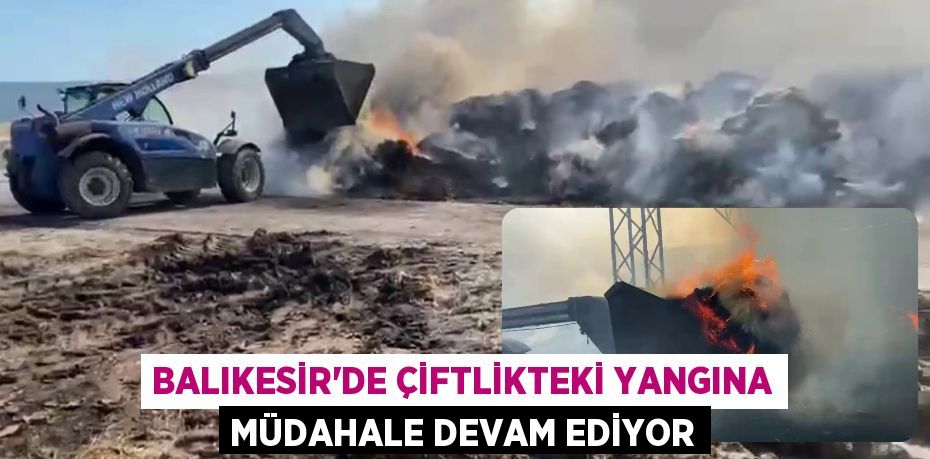 BALIKESİR’DE ÇİFTLİKTEKİ YANGINA MÜDAHALE DEVAM EDİYOR