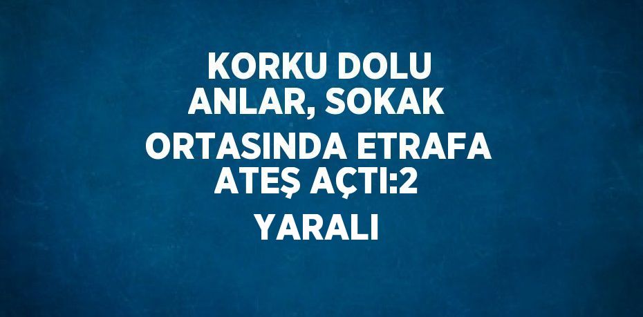 KORKU DOLU ANLAR, SOKAK ORTASINDA ETRAFA ATEŞ AÇTI:2 YARALI