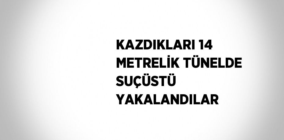 KAZDIKLARI 14 METRELİK TÜNELDE SUÇÜSTÜ YAKALANDILAR