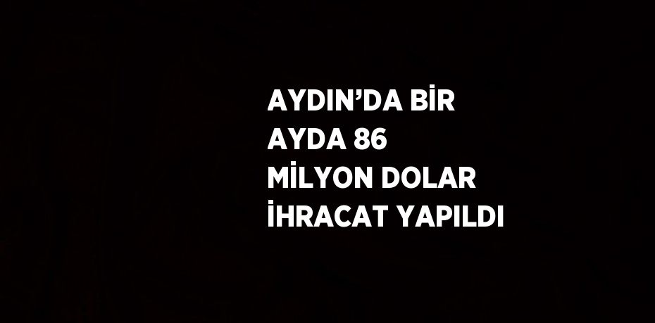 AYDIN’DA BİR AYDA 86 MİLYON DOLAR İHRACAT YAPILDI