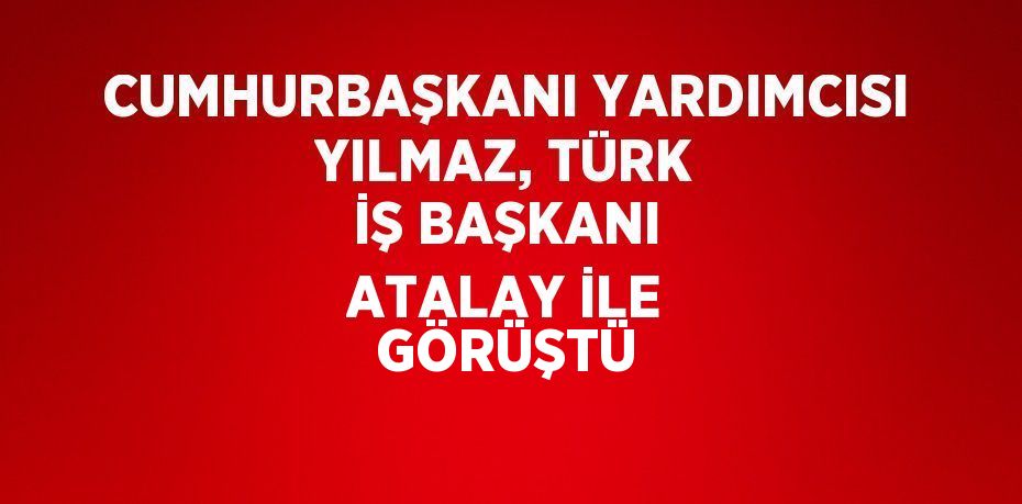 CUMHURBAŞKANI YARDIMCISI YILMAZ, TÜRK İŞ BAŞKANI ATALAY İLE GÖRÜŞTÜ
