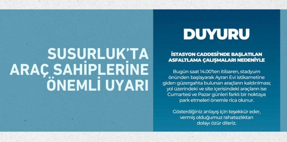 SUSURLUK’TA ARAÇ SAHİPLERİNE ÖNEMLİ UYARI