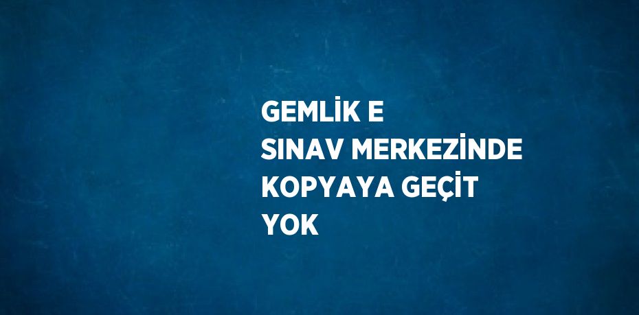 GEMLİK E SINAV MERKEZİNDE KOPYAYA GEÇİT YOK