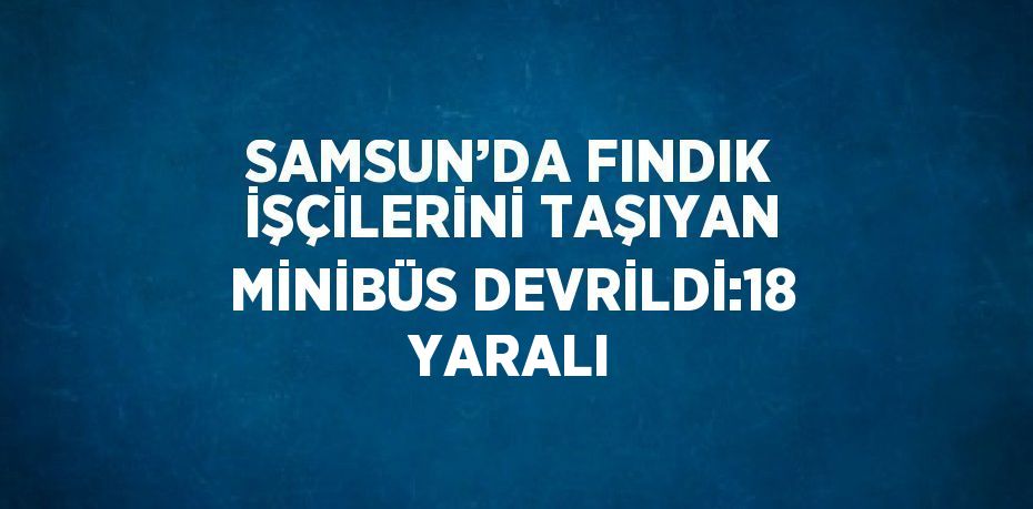 SAMSUN’DA FINDIK İŞÇİLERİNİ TAŞIYAN MİNİBÜS DEVRİLDİ:18 YARALI