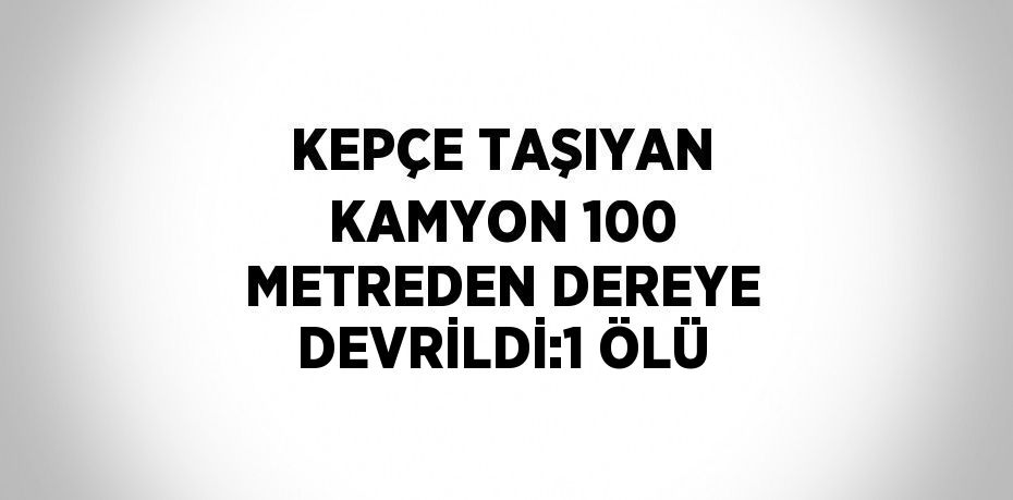 KEPÇE TAŞIYAN KAMYON 100 METREDEN DEREYE DEVRİLDİ:1 ÖLÜ