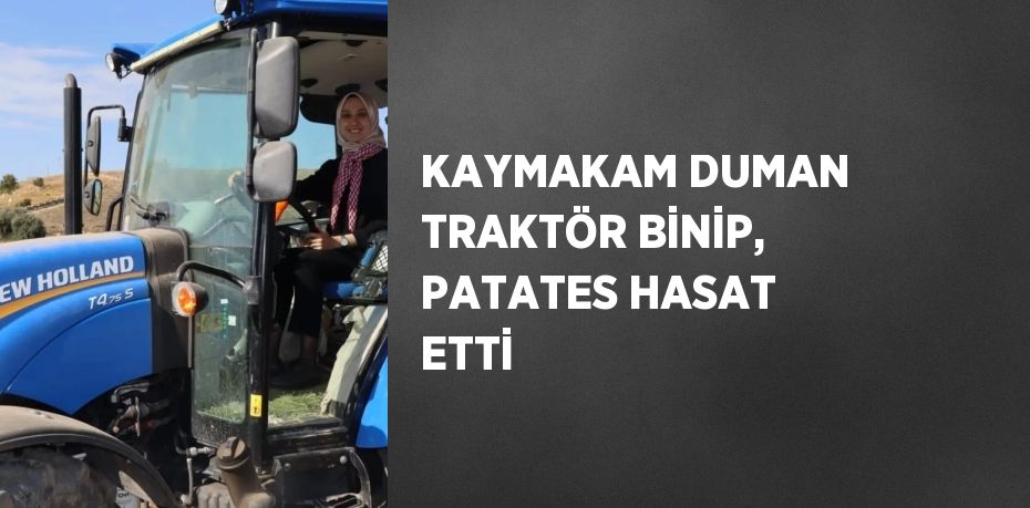 KAYMAKAM DUMAN TRAKTÖR BİNİP, PATATES HASAT ETTİ