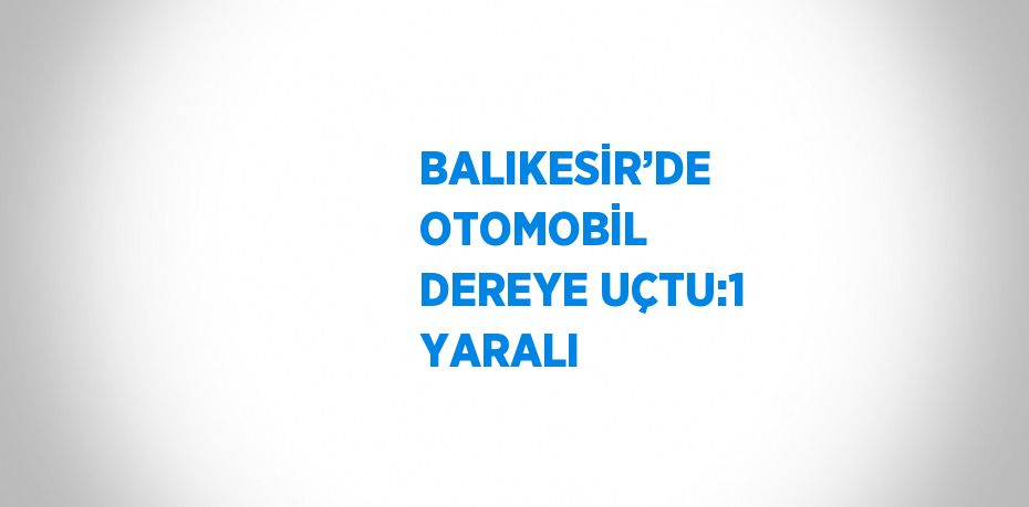 BALIKESİR’DE OTOMOBİL DEREYE UÇTU:1 YARALI