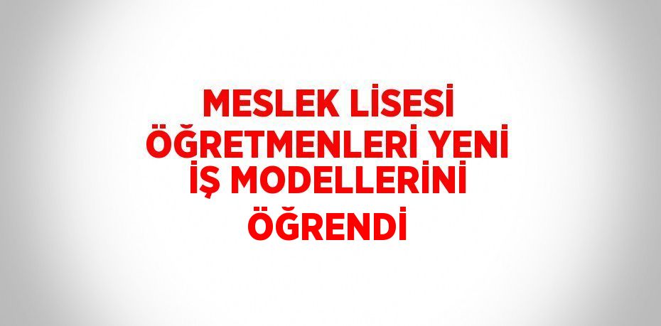 MESLEK LİSESİ ÖĞRETMENLERİ YENİ İŞ MODELLERİNİ ÖĞRENDİ