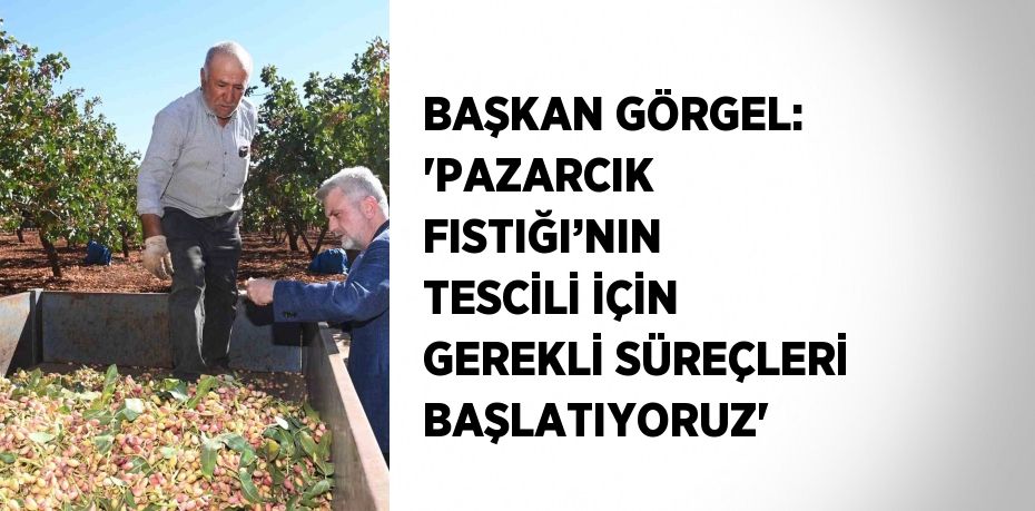 BAŞKAN GÖRGEL: 'PAZARCIK FISTIĞI’NIN TESCİLİ İÇİN GEREKLİ SÜREÇLERİ BAŞLATIYORUZ'