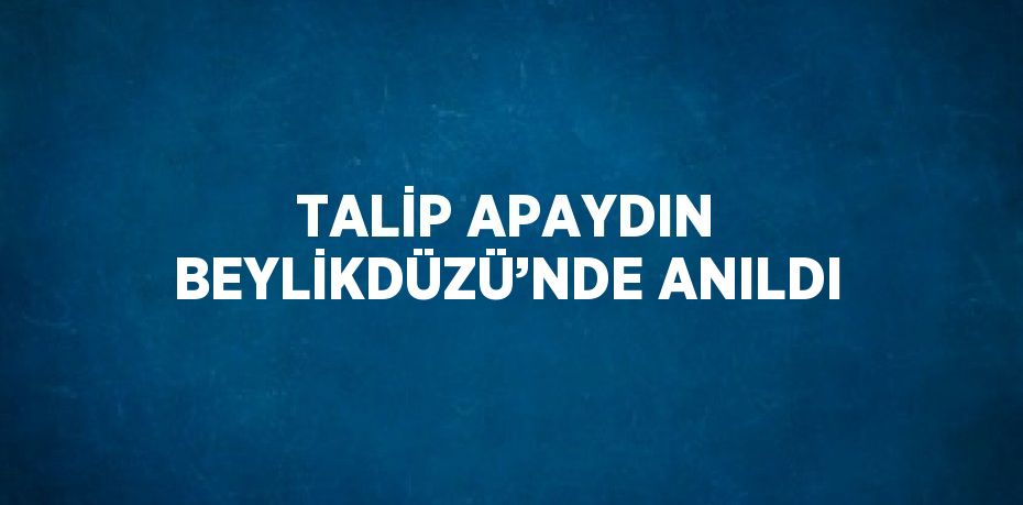 TALİP APAYDIN BEYLİKDÜZÜ’NDE ANILDI