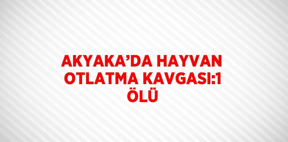 AKYAKA’DA HAYVAN OTLATMA KAVGASI:1 ÖLÜ