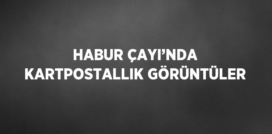 HABUR ÇAYI’NDA KARTPOSTALLIK GÖRÜNTÜLER