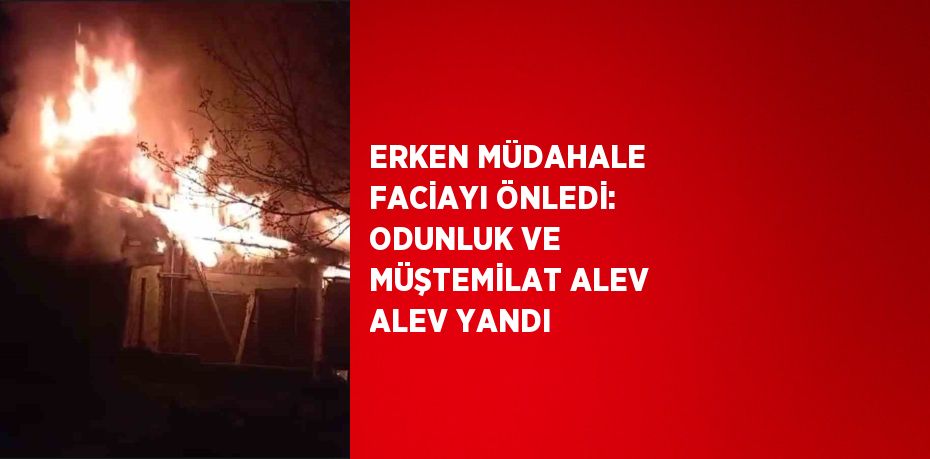 ERKEN MÜDAHALE FACİAYI ÖNLEDİ: ODUNLUK VE MÜŞTEMİLAT ALEV ALEV YANDI