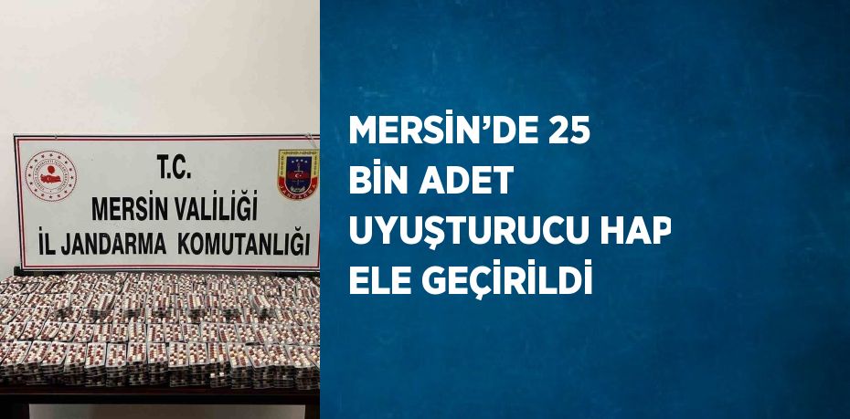 MERSİN’DE 25 BİN ADET UYUŞTURUCU HAP ELE GEÇİRİLDİ