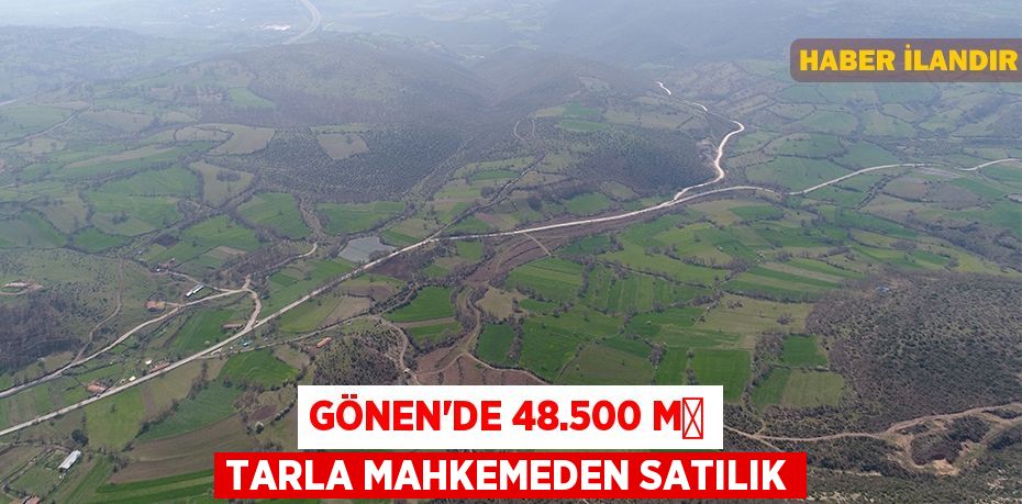 Gönen'de 48.500 m² tarla mahkemeden satılık