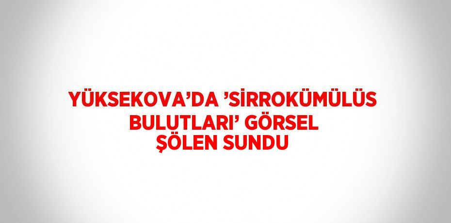 YÜKSEKOVA’DA ’SİRROKÜMÜLÜS BULUTLARI’ GÖRSEL ŞÖLEN SUNDU