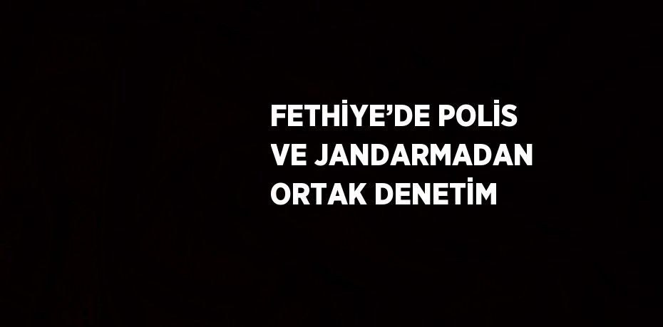 FETHİYE’DE POLİS VE JANDARMADAN ORTAK DENETİM