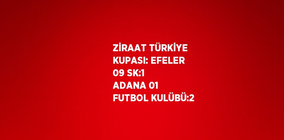 ZİRAAT TÜRKİYE KUPASI: EFELER 09 SK:1 ADANA 01 FUTBOL KULÜBÜ:2