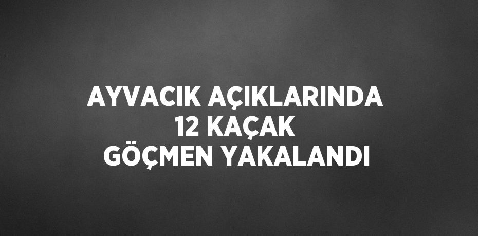 AYVACIK AÇIKLARINDA 12 KAÇAK GÖÇMEN YAKALANDI