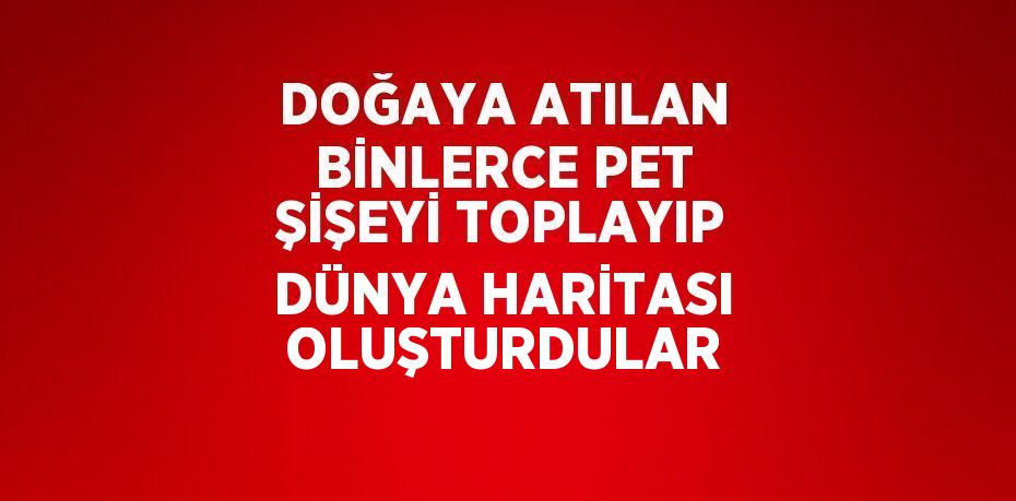 DOĞAYA ATILAN BİNLERCE PET ŞİŞEYİ TOPLAYIP DÜNYA HARİTASI OLUŞTURDULAR