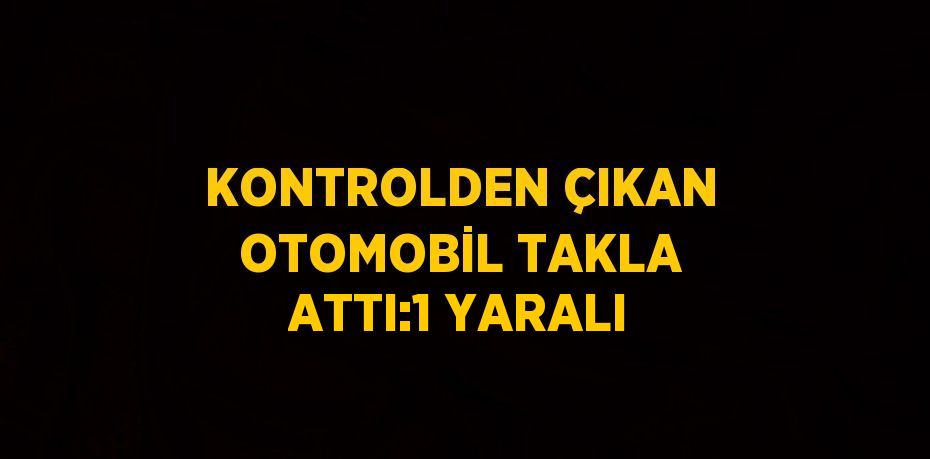 KONTROLDEN ÇIKAN OTOMOBİL TAKLA ATTI:1 YARALI