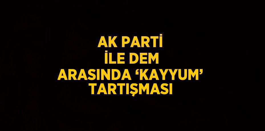 AK PARTİ İLE DEM ARASINDA ‘KAYYUM’ TARTIŞMASI