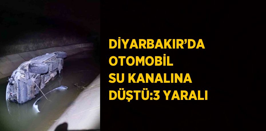 DİYARBAKIR’DA OTOMOBİL SU KANALINA DÜŞTÜ:3 YARALI