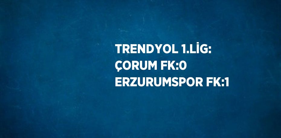 TRENDYOL 1.LİG: ÇORUM FK:0 ERZURUMSPOR FK:1