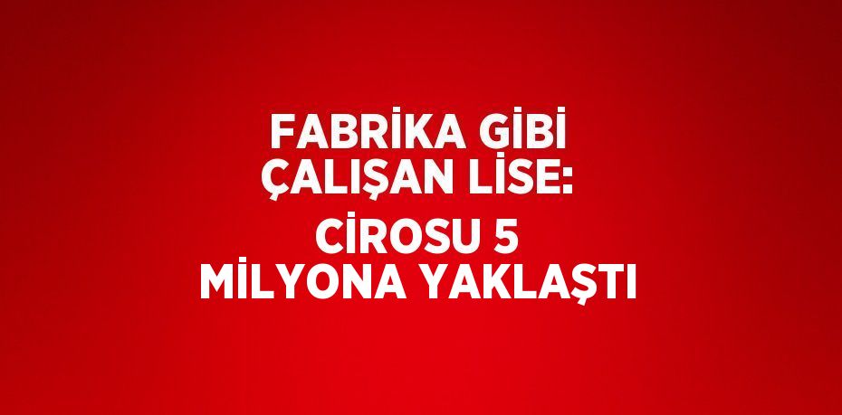 FABRİKA GİBİ ÇALIŞAN LİSE: CİROSU 5 MİLYONA YAKLAŞTI