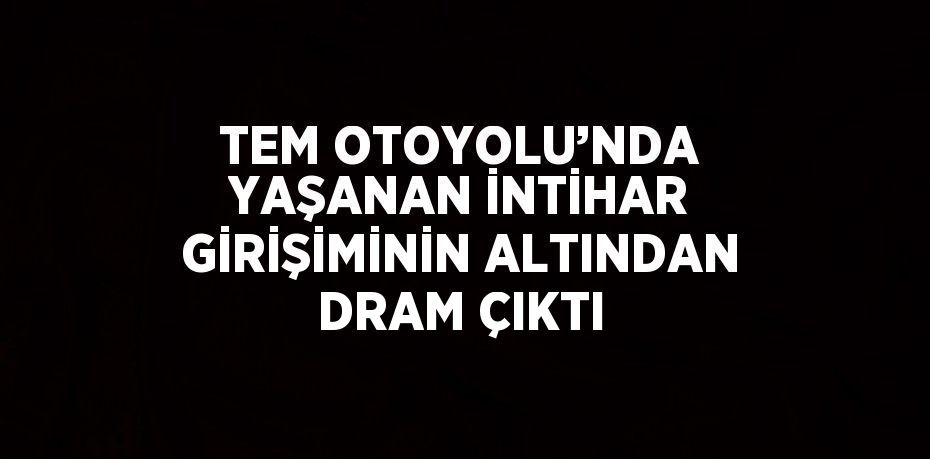 TEM OTOYOLU’NDA YAŞANAN İNTİHAR GİRİŞİMİNİN ALTINDAN DRAM ÇIKTI