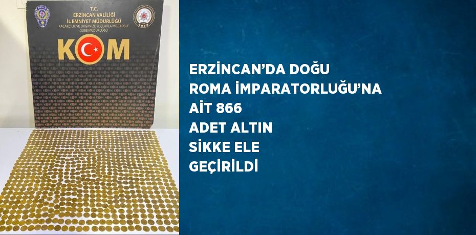 ERZİNCAN’DA DOĞU ROMA İMPARATORLUĞU’NA AİT 866 ADET ALTIN SİKKE ELE GEÇİRİLDİ