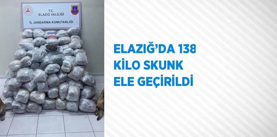 ELAZIĞ’DA 138 KİLO SKUNK ELE GEÇİRİLDİ