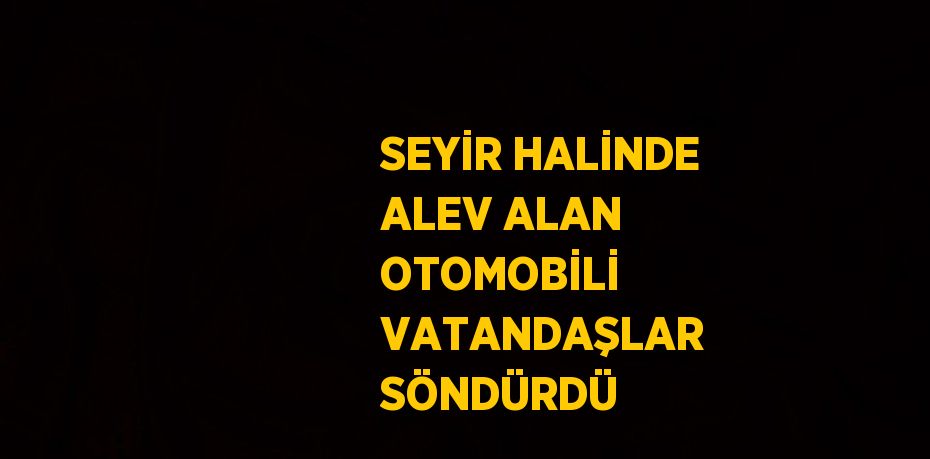 SEYİR HALİNDE ALEV ALAN OTOMOBİLİ VATANDAŞLAR SÖNDÜRDÜ