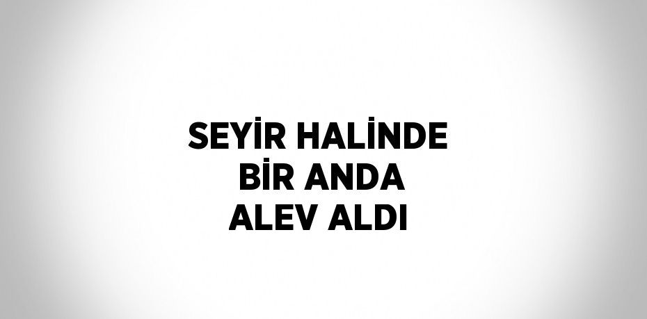 SEYİR HALİNDE BİR ANDA ALEV ALDI