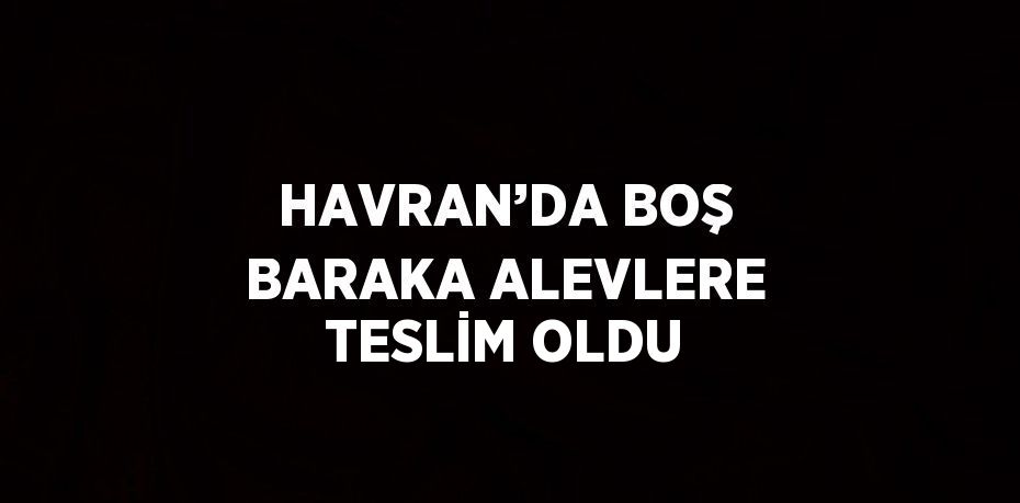 HAVRAN’DA BOŞ BARAKA ALEVLERE TESLİM OLDU